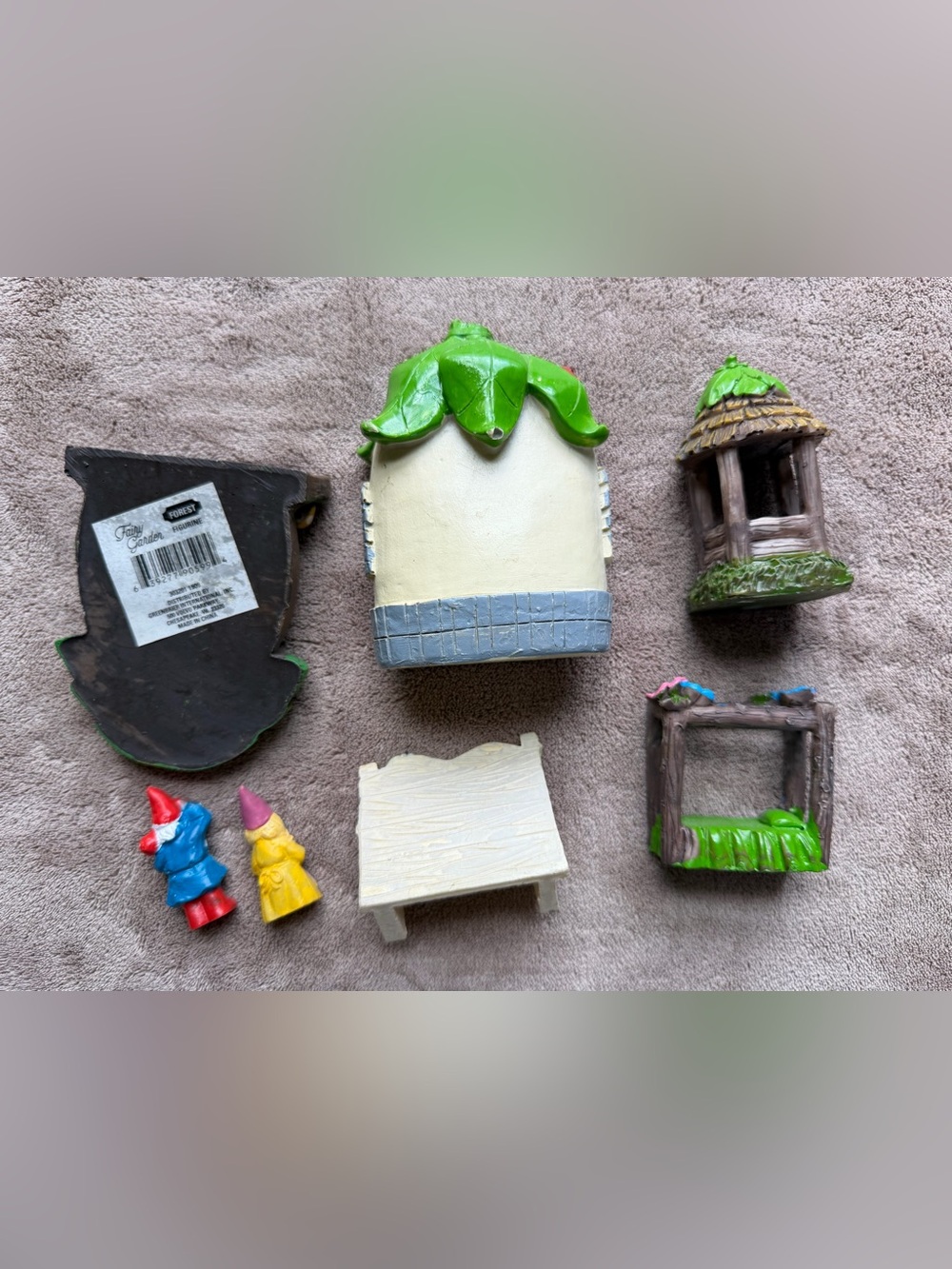 Whimsical Pinecone Gnome Fairy Garden 7-pc set - Picture 3 of 7